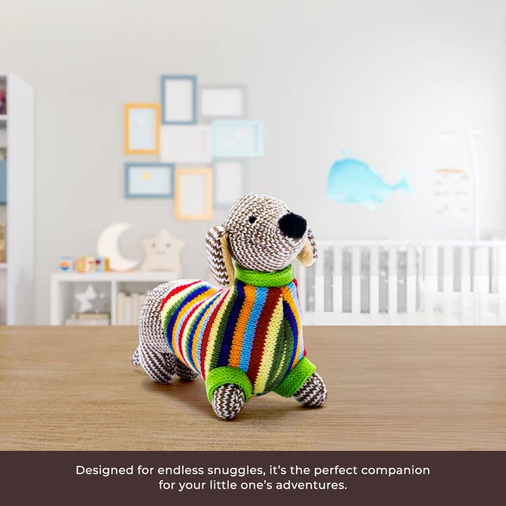 Best Years Ltd - Wholesale Handheld Rattle - Baby - Knitted Sausage Dog Baby Rattle