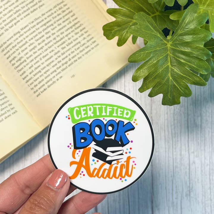 Sticker met gecertificeerde boekverslaafde voor wholesale door Anna B. Shop