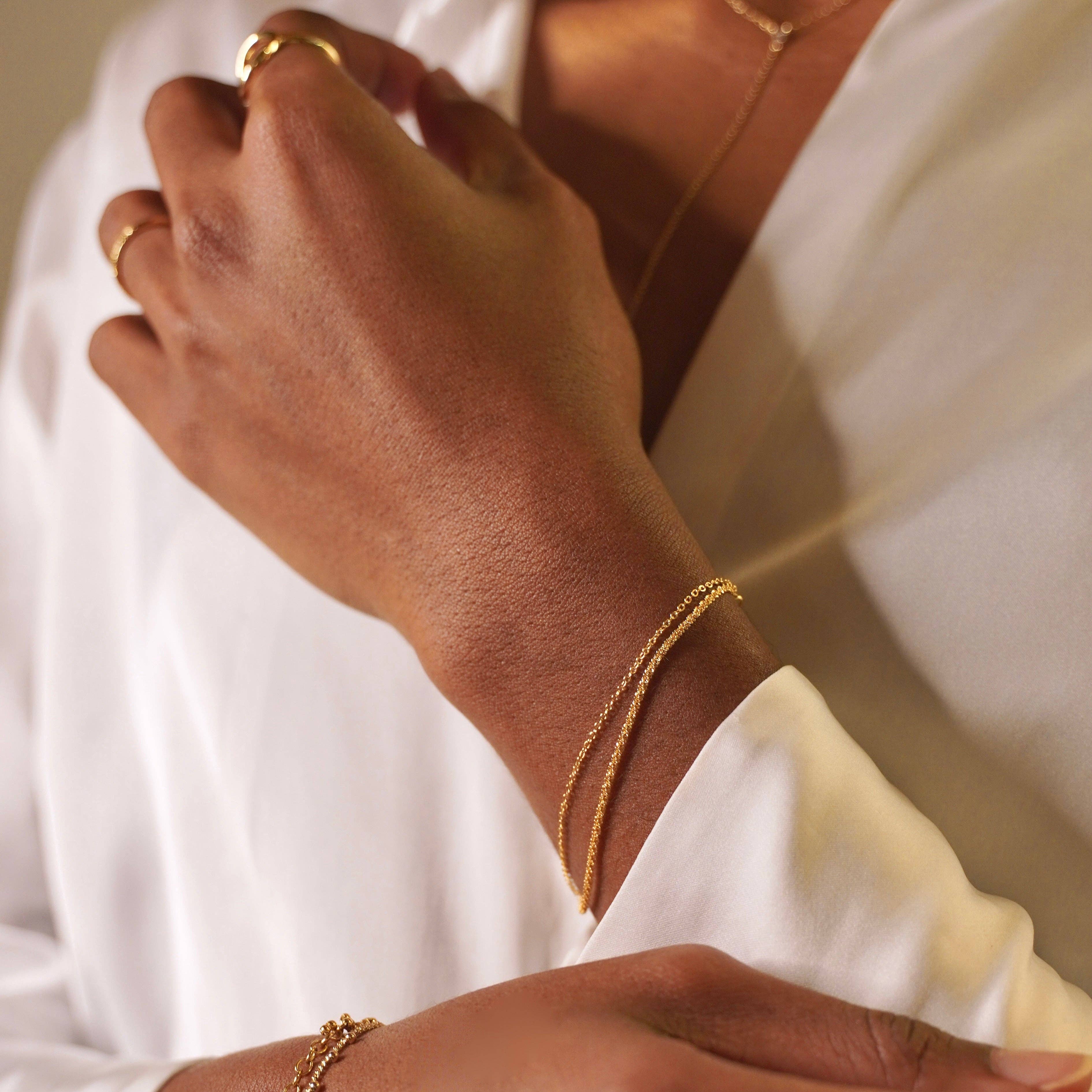 Meora Paris - Wholesale Link & Chain Bracelet - 18k Gold Plated Double Bracelet2