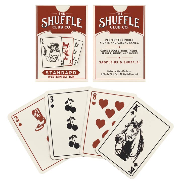 Shuffle Club Co - Wholesale Playing Cards - Western Playing Cards – Vintage Cowboy Deck with Custom Western Art & Premium Stock1