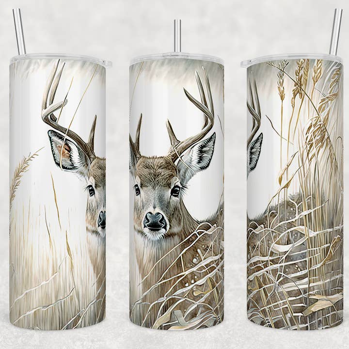 Aquarel voor hertenjacht 20oz Skinny Tumbler voor wholesale door Dogwood Graphics & Design