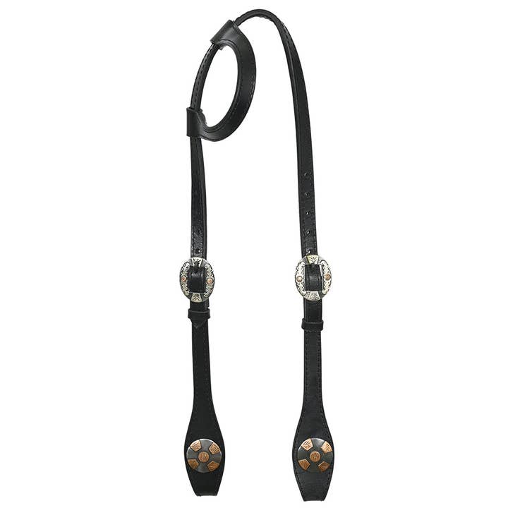 HILASON - Wholesale Horseback Riding Gear - Hilason Horse Genuine Leather One Ear Headstall Bridle GS Concho Black5