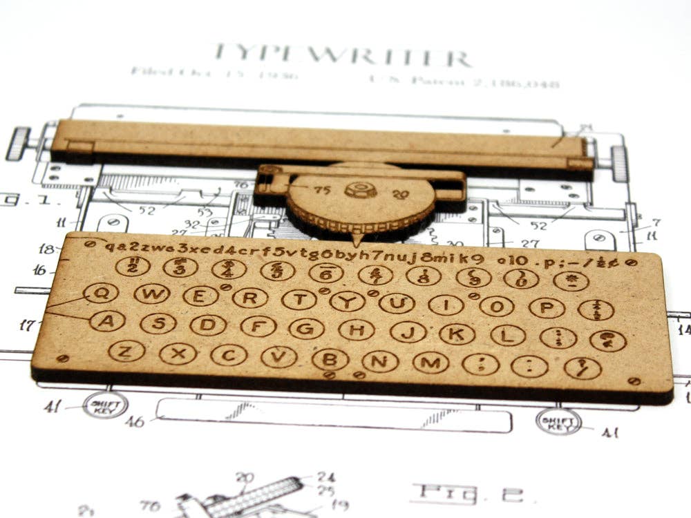 Simply Cut Art - Vente Affiche d&#x27;art - Art breveté de machine à écrire, cadeaux pour écrivains1