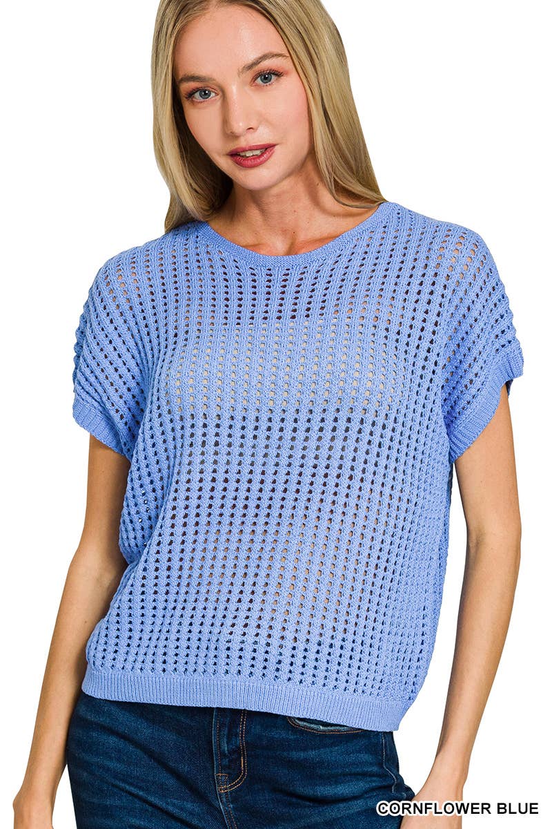 Vanilla Monkey – Engroshandel Pullover - Dame – Viskose hæklet strik gennemsigtig hul sweater10