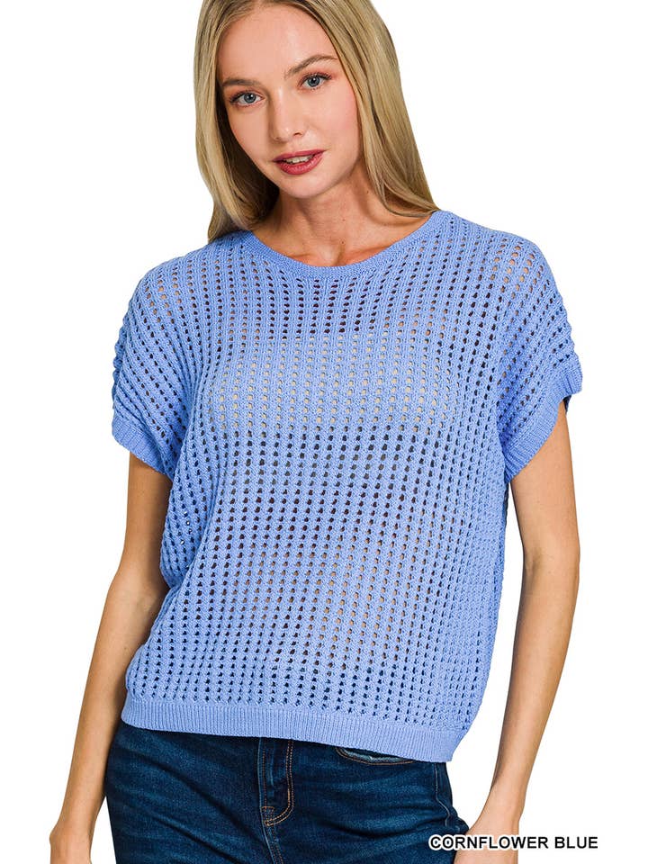 Vanilla Monkey - Wholesale Knit Sweater - Women's - Viscose Crochet Knit Sheer Hollow Sweater13