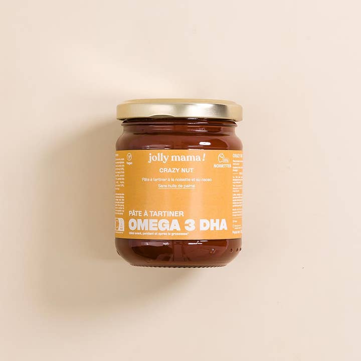 JOLLY MAMA - Venta al por mayor Cremas de frutos secos - Una crema para untar rica en omega 3 (DHA), avellanas y cacao
