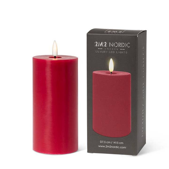 Abbott - Wholesale Flameless Candle - Red LED Pillar Candle - 3x6"H1