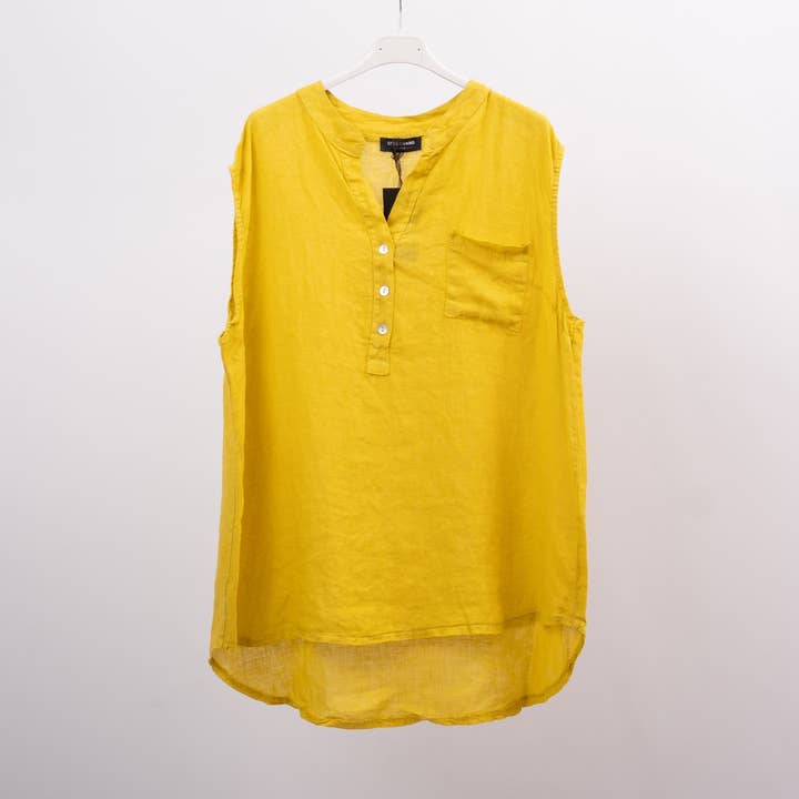 Débardeur en lin avec poche 9914907 pour la vente par Cecile Wang