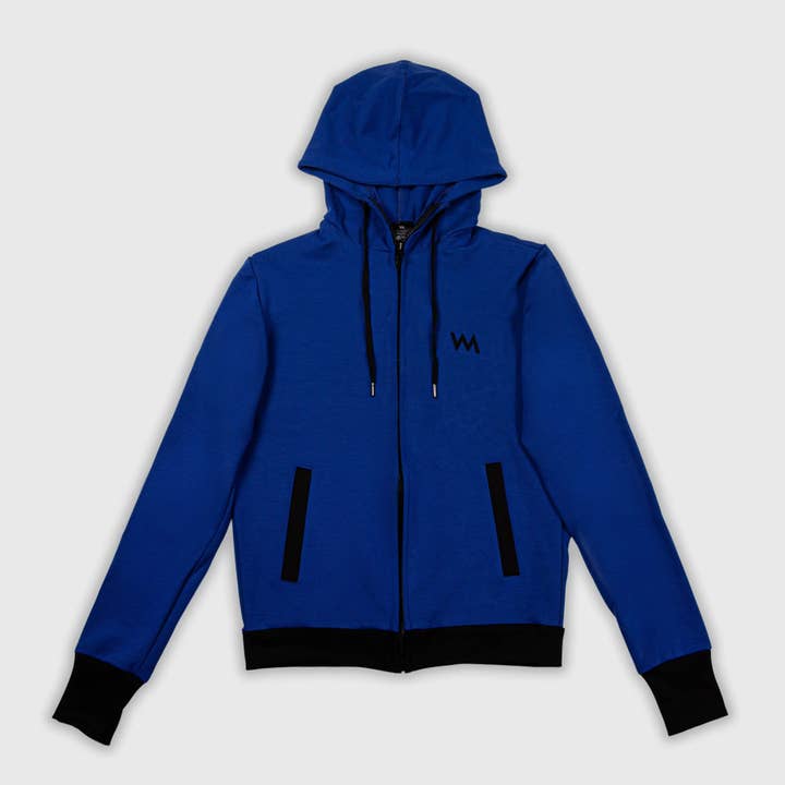 MEN'S HOODED JACKET- BLUE (HIGH QUALITY) for wholesale by Wdmrck Exclusive Inc