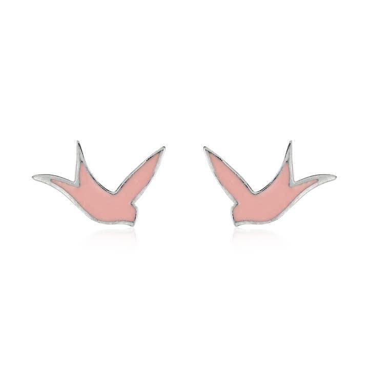 Pink Bird Studs for wholesale by Coral & Mint