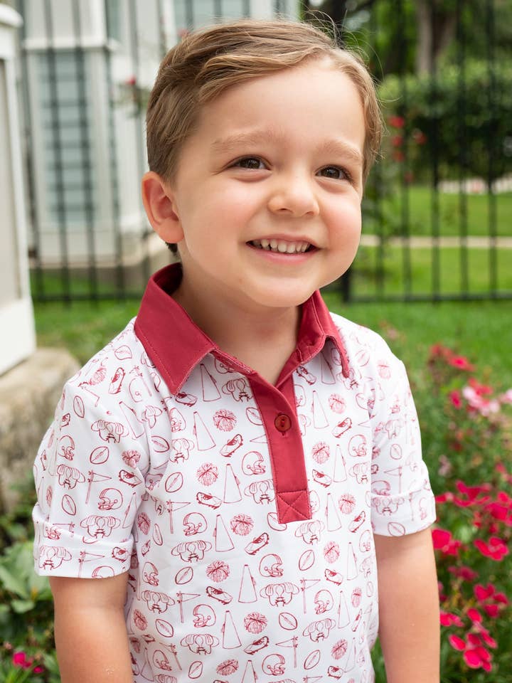 Tiny Tailgaters - Maroon Edition - Boys Polo for wholesale by Ann Reeves Kids