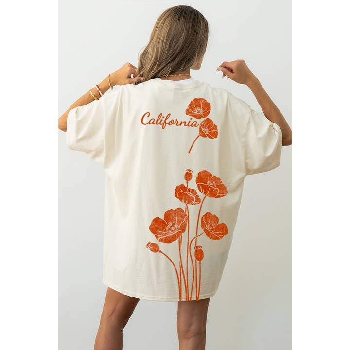 CALIFORNIA VALMU GRAFISK OVERSIZE TEE for engroshandel hos Illustrated Society