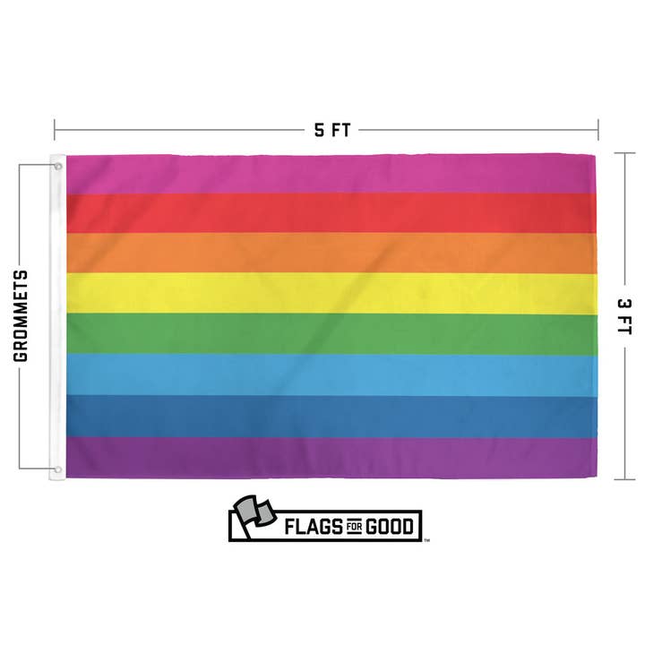 Flags For Good - Wholesale Flag - Original Pride Flag | Gilbert Baker 8-Stripe Version