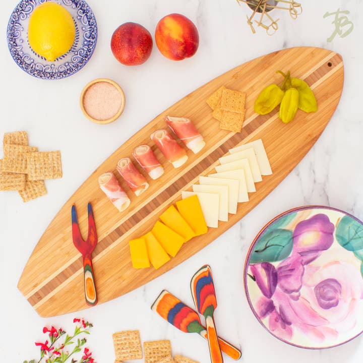 Totally Bamboo - Wholesale Cutting Board - Surfboard Shaped Cutting Board & Charcuterie Serving Board
