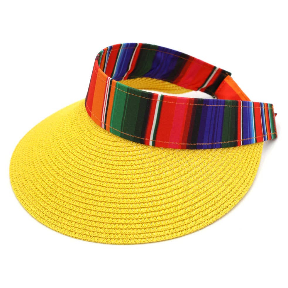 Sensibling Corp. - Wholesale Visor - Women's - Serape Straw Visor Sun Hat8