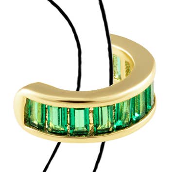 Peyton Cz Ear Cuff Emerald for wholesale by Sahira Jewelry Design