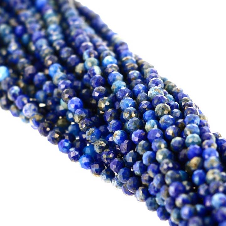 Fasede lapis lazuli perler fra 3 til 8 mm for engroshandel hos Artisans de Madagascar