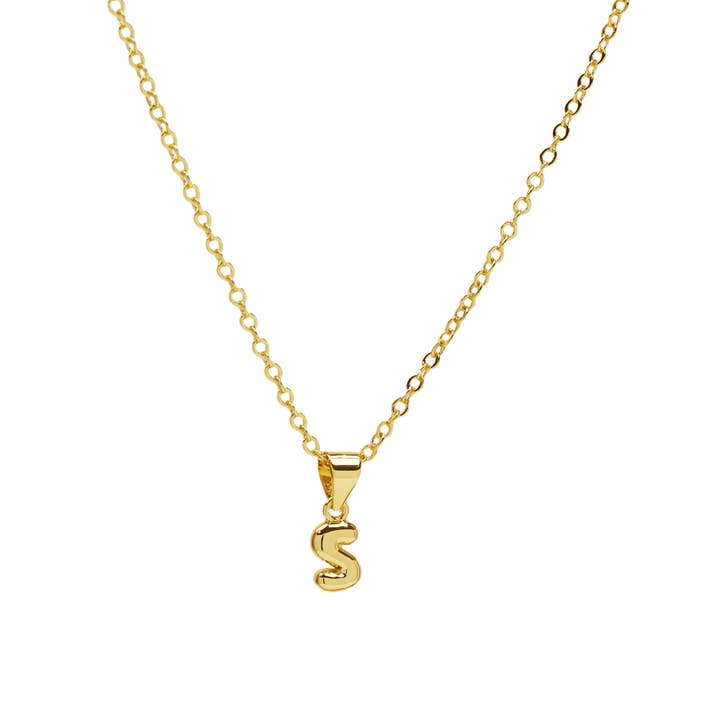 Savvy Bling - Wholesale Pendant/charm necklace - Initial Balloon Bubble Gold Necklace48