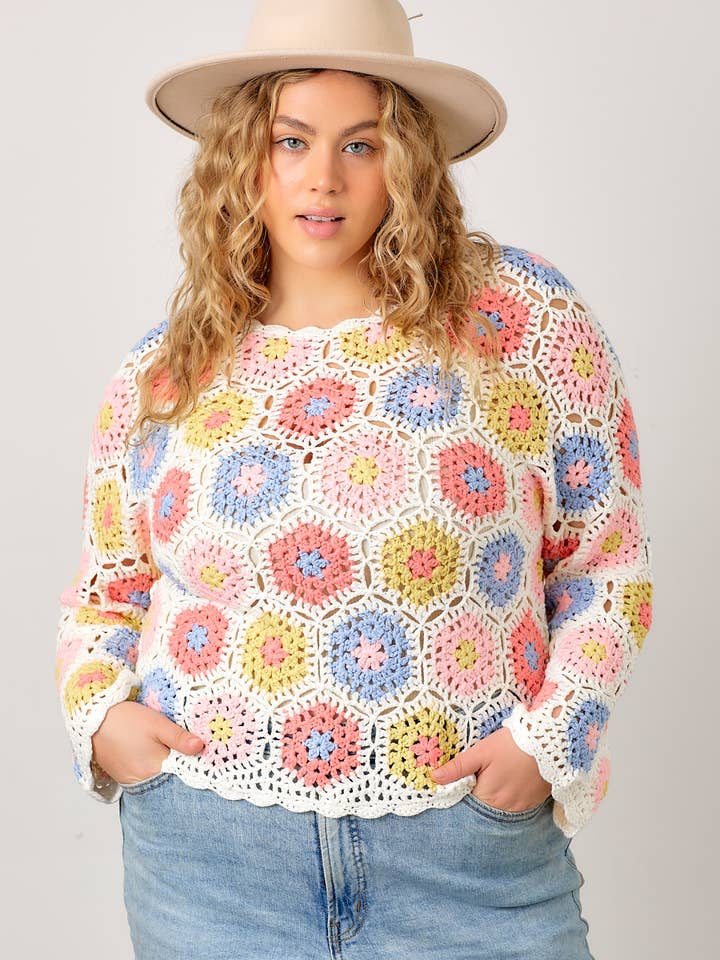 CROCHET KNIT TOP for wholesale by Baevely by Wellmade USA