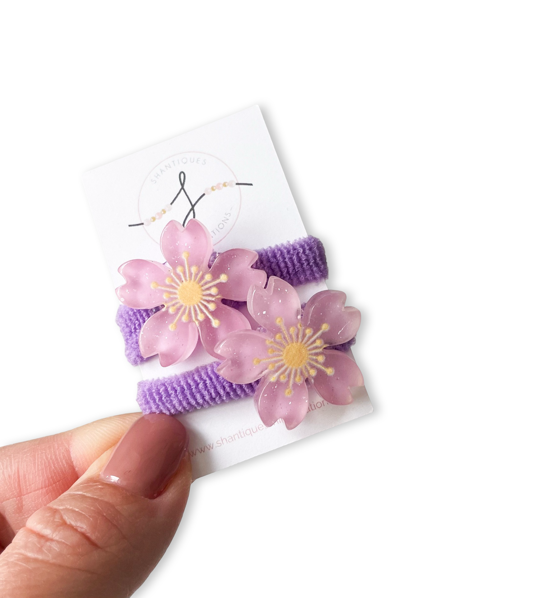 Shantiques Mini Creations - Wholesale Hair Tie - Kids - Piggy Ties - Glitter Flowers & Spring Blossoms2