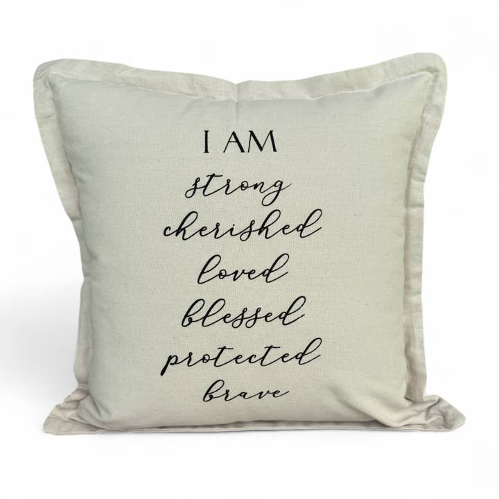 I AM Canvas Pillow for wholesale by The Vintage Sparrow