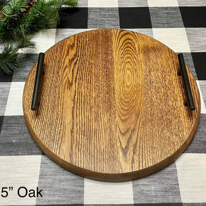Northwoods Shops - Wholesale Serving Tray - Round Charcuterie Board With Handles | Wood Serving Tray1