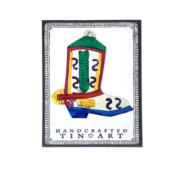 Sedona Spirit - Wholesale Ornament - Tin Cowboy Boot Ornament1