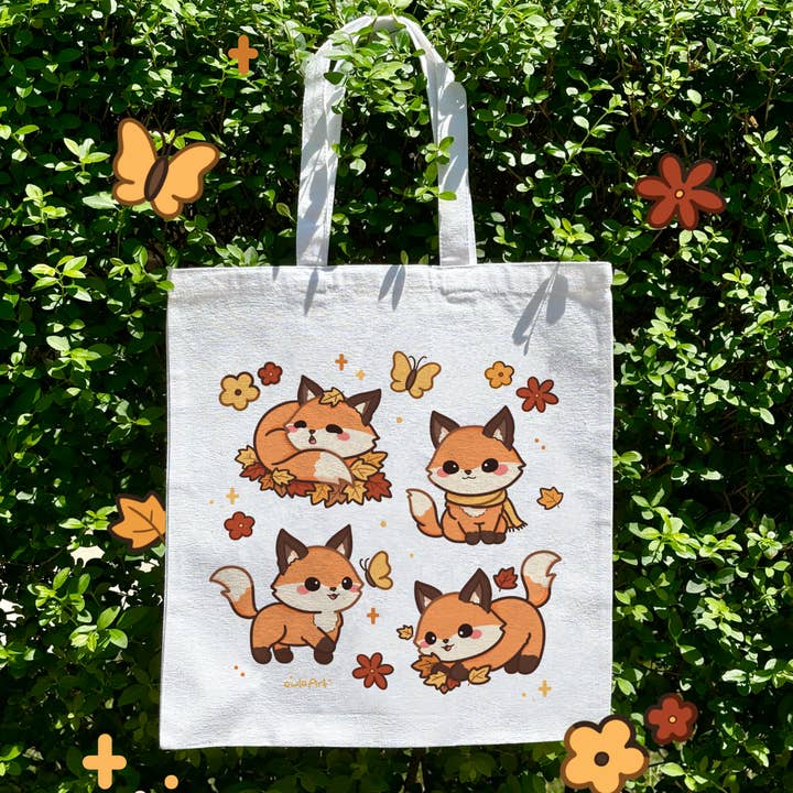 Autumn Fox Tote Bag for wholesale by owloArt