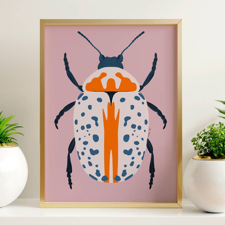 Beetle art Print for wholesale by El buen limón