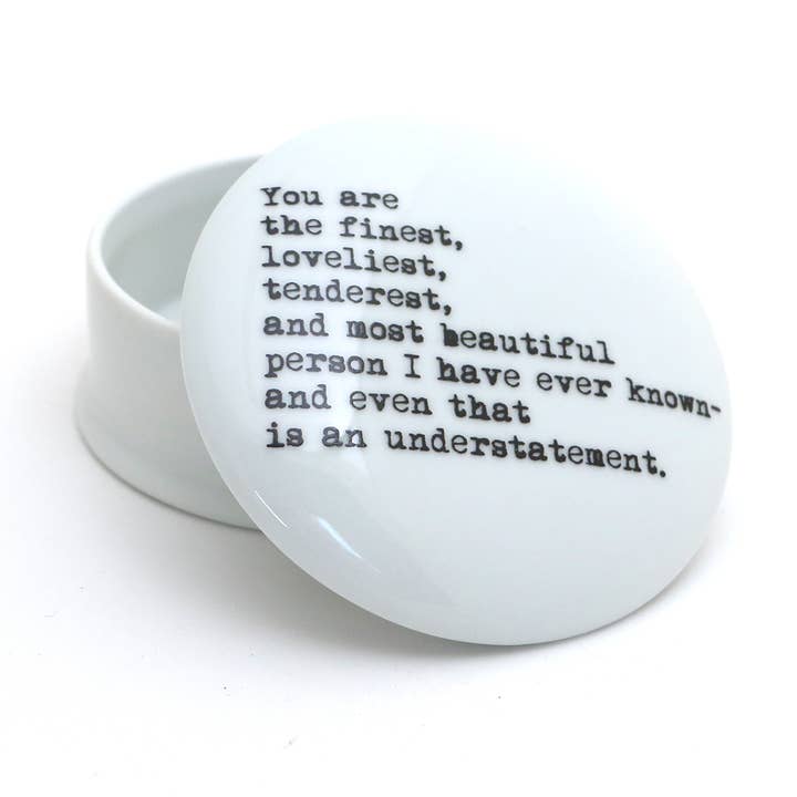 Eres la mejor caja redonda, caja de joyas de porcelana, baratija. para venta al por mayor de Lenny Mud