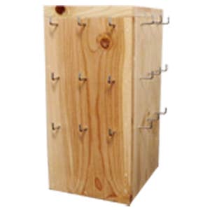 Lot de 144 boucles d'oreilles cardées, 4 faces, 4 x 9, présentoir en bois vide pour la vente par Pichincha