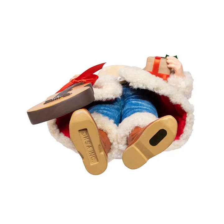 Kurt S. Adler, Inc. - Wholesale Christmas Decoration - 11" Westrn Santa W/Guitar+Gift Boxes5