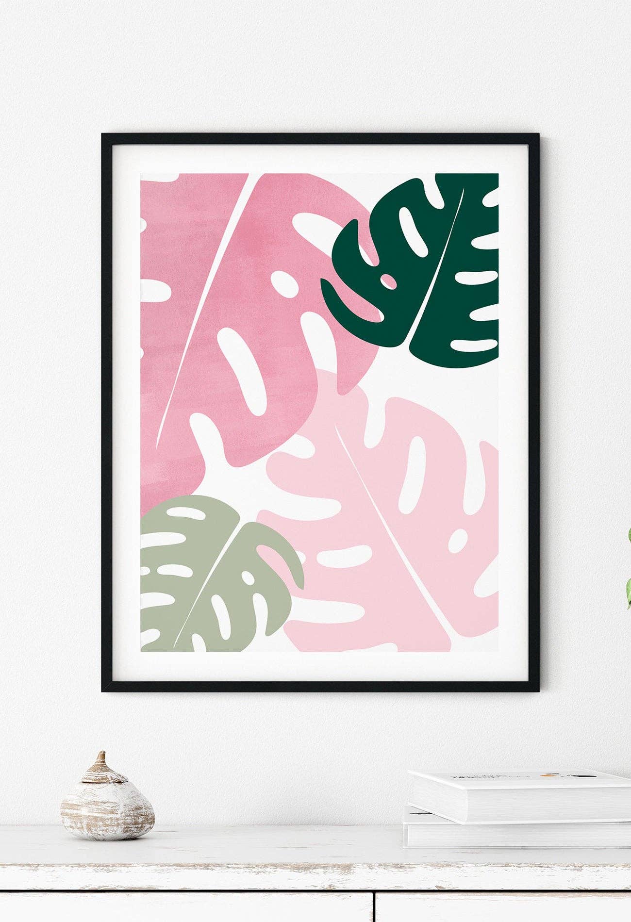 THE WALL HABITAT - Wholesale Gallery Wall Set - Set of 3 Green and Pink Wall Art4