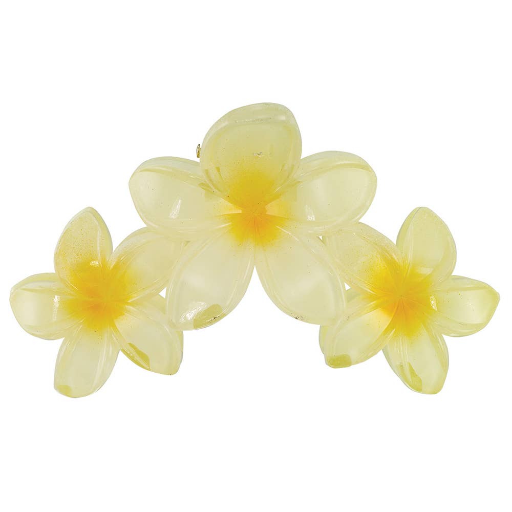 World End Imports Jewelry & Gifts - Wholesale Hair Clip - Women's - Triple Plumeria Hair Clips-12pcs2