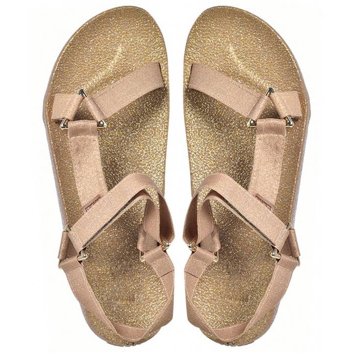 Cacatoès Manaus Glitter & Fabric Gold Scented Sandals-Women for wholesale by Cacatoès