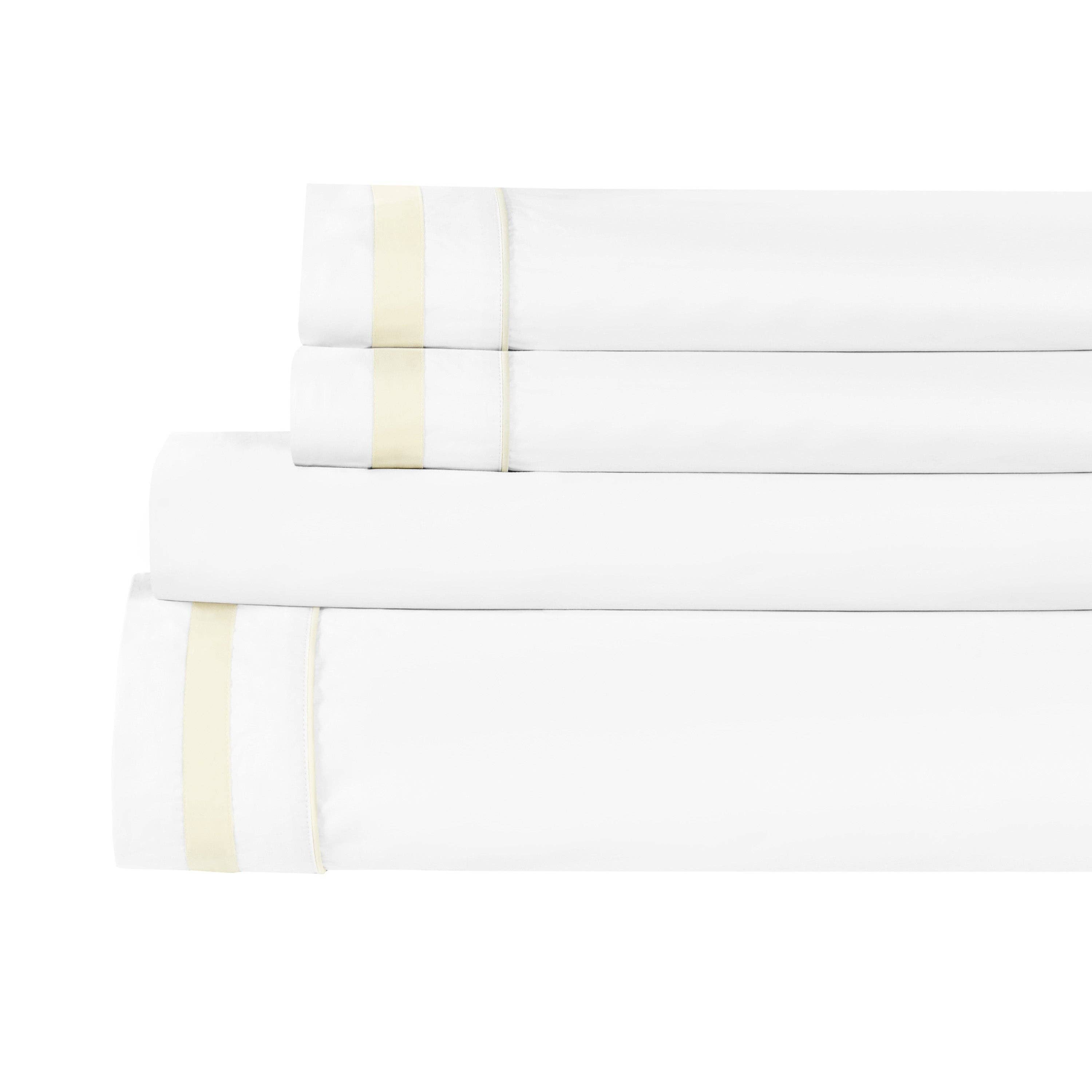 Mélange Home - Wholesale Sheet Set - Classic Double Border Percale Cotton Sheet Set5