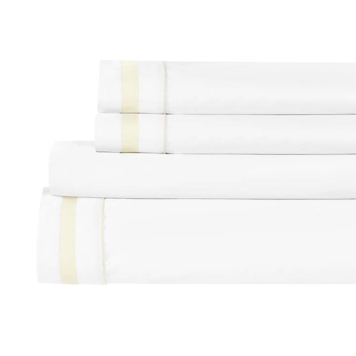 Mélange Home - Wholesale Sheet Set - Classic Double Border Percale Cotton Sheet Set5