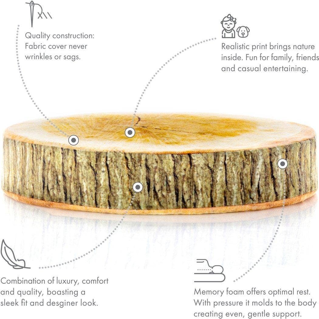 Husband Pillow - Wholesale Chair Cushion - Log Maple Slice Memory Foam Seat Cushion Decorative Pillow - Bring Nature Home11