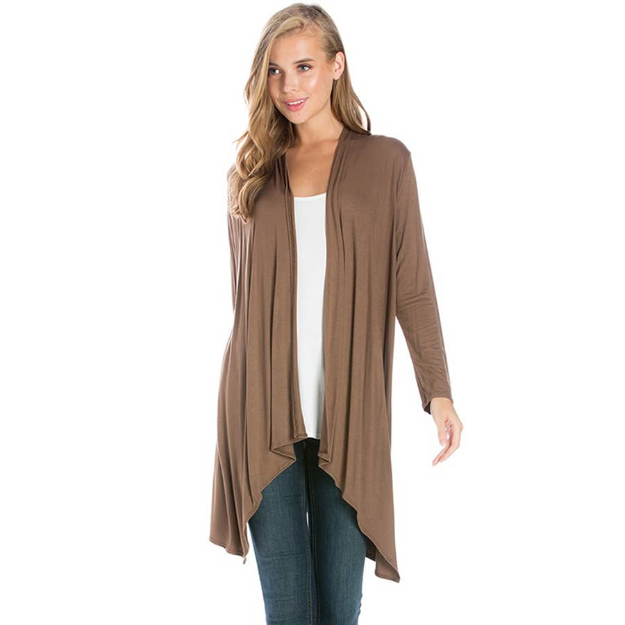 Azules Clothing – Großhandel Strickjacke – Damen – AJK-3006RS Langärmeliger Cardigan mit offenem Vorderteil und Wasserfallausschnitt39