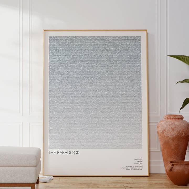 Babadook complete filmscriptposter, minimalistisch wanddecor voor wholesale door Fade Out Prints