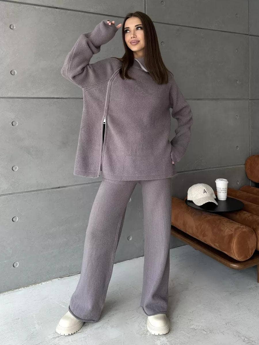 Marayn - Wholesale Top & Pant Set (NOT Loungewear) - Women's - Chic Knit Set Modern European Style for Fall31