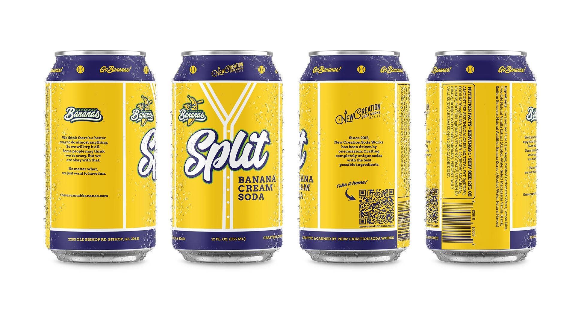 New Creation Soda - Wholesale Soda/Carbonated Drink - Split Banana Cream Soda (Case of 16)3