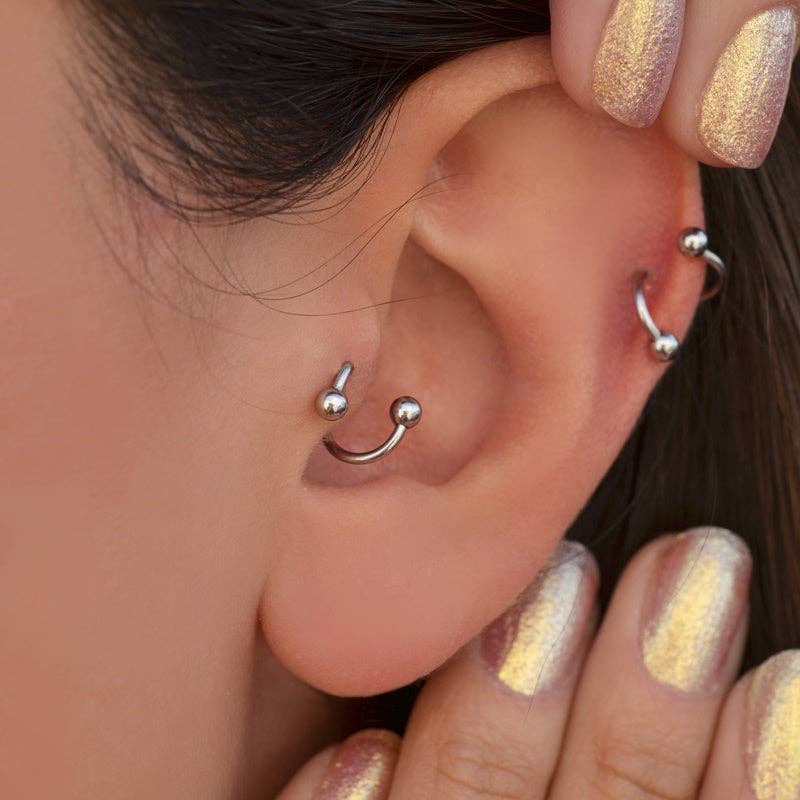 StockJWL - Vendita all'ingrosso Orecchini singoli - Piercing a Spirale Ritorto Piercing a Spirale Orecchini a Spirale in Acciaio Ondulato per Trago, Elica e Cartilagine Oro Argento Nero8