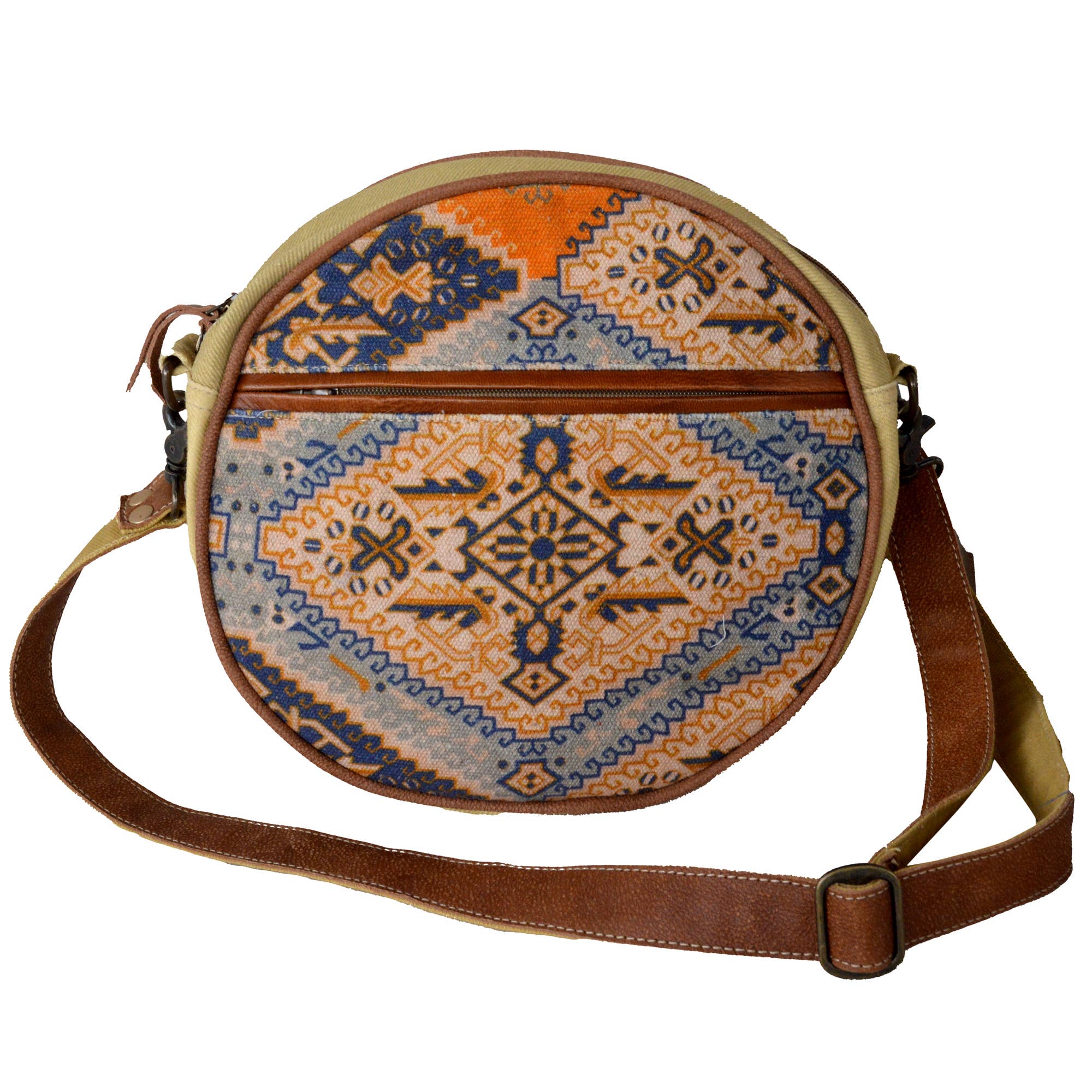 BOHEMIAN HIPPIE Sling Crossbody Bag Woven Embroidered Shoulder Purse  Brown,Brick