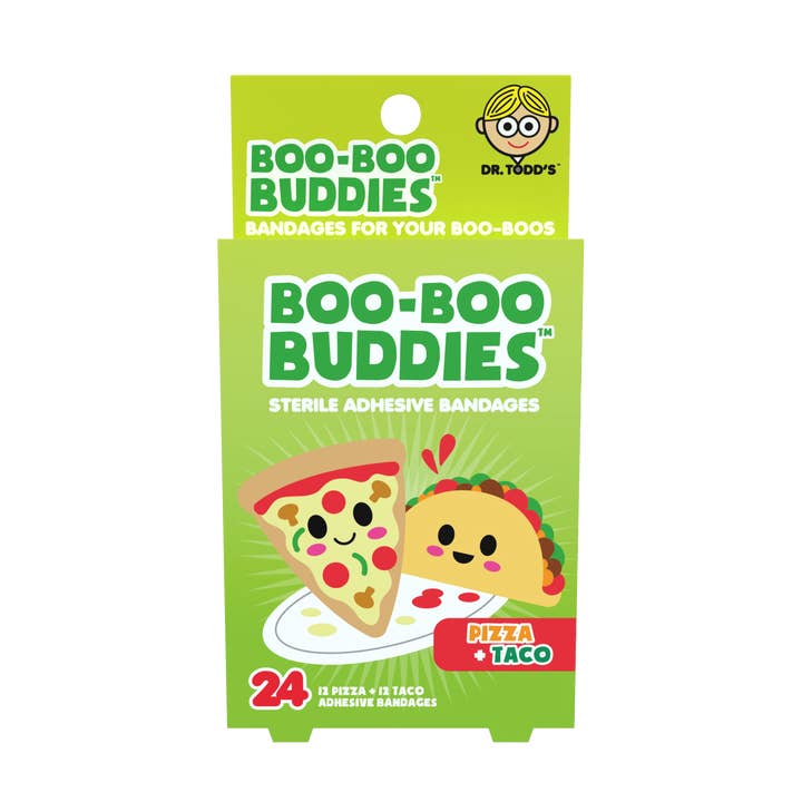 Kids Bandages – Pizza + Taco (24 Count, Latex-Free) for wholesale by Boo Boo Buddies