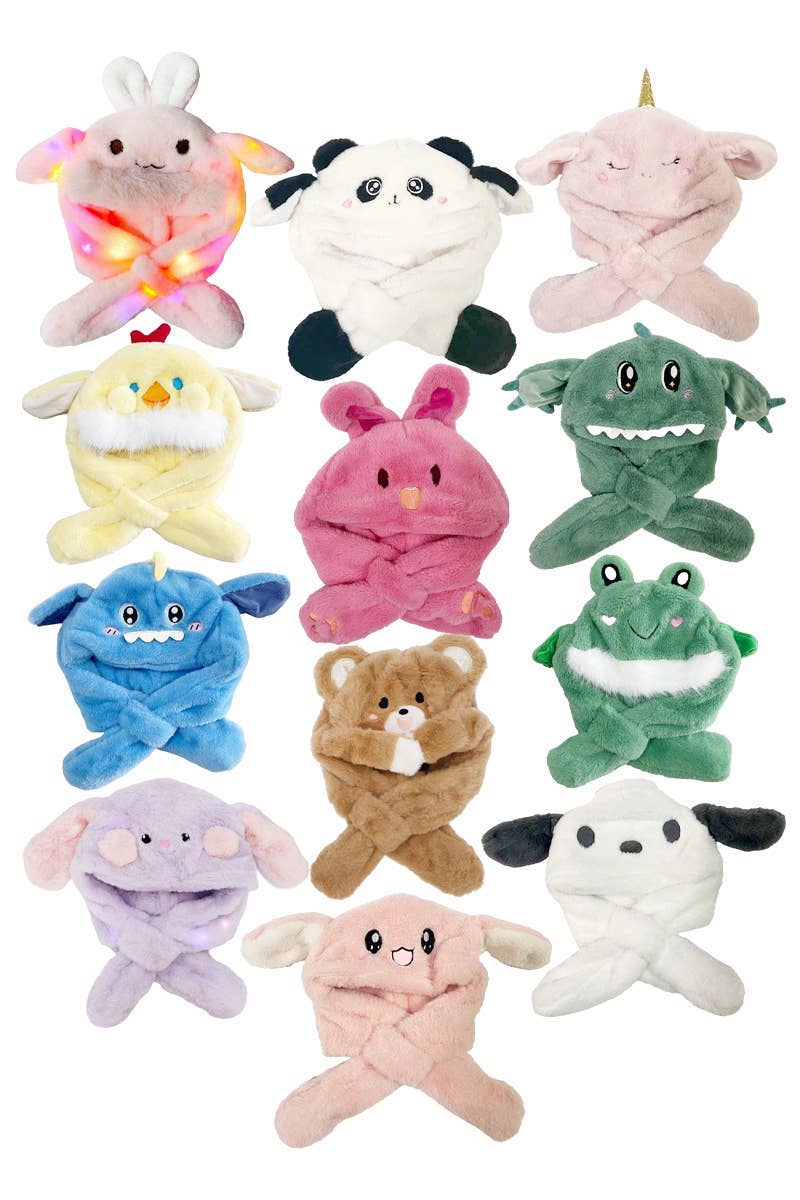 ASSORTED Animal Friends Led Light-up Ear Moving Hat for wholesale on Faire1