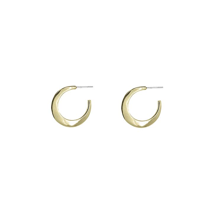 Solid Brass Crescent Moon Hoop - Small for wholesale by SITA