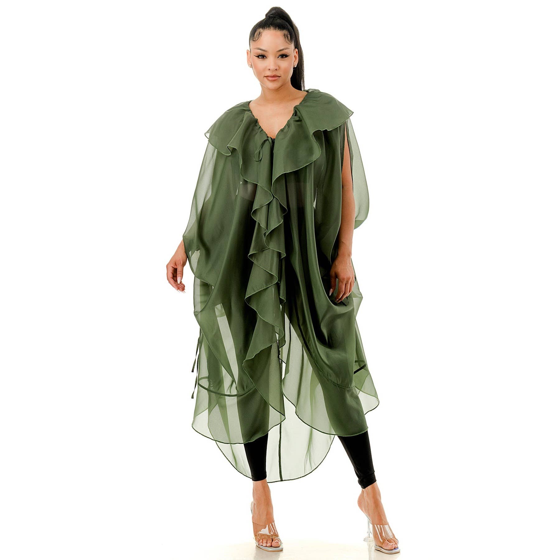 Black Pearl Clothing - Wholesale Dress - Women's - WHISPERS OF MYSTERY RUFFLED DRESS

 PLUS5