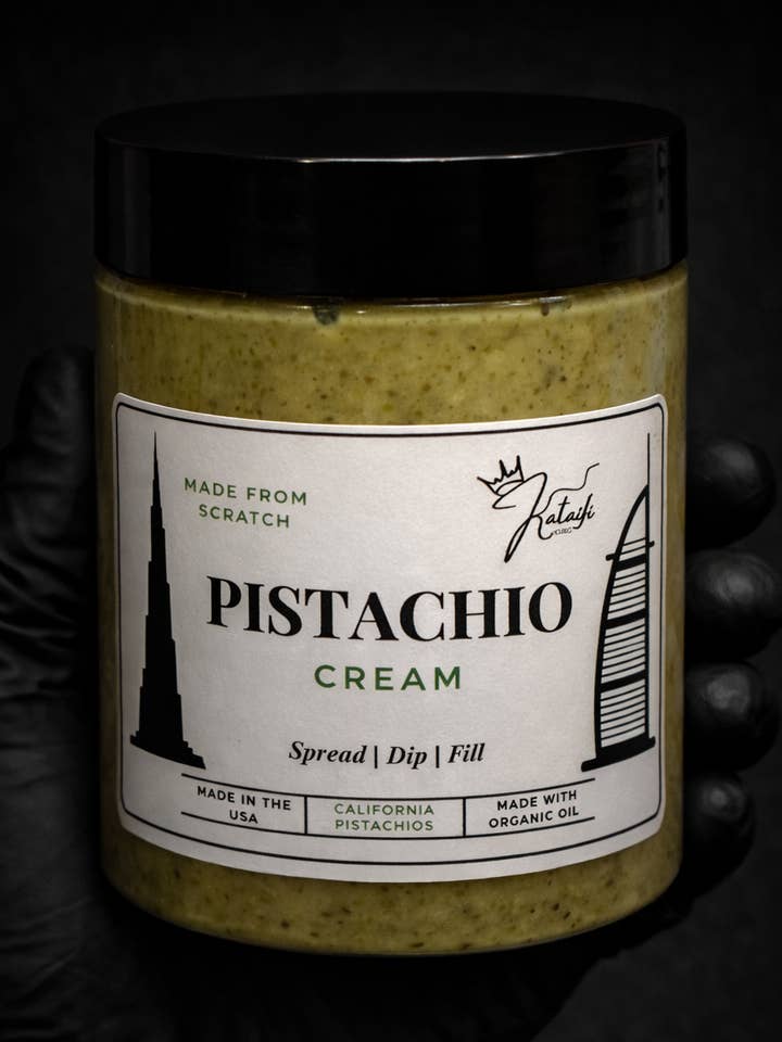 Pistachio Cream - 8oz Jar for wholesale by Kataifi King Desserts