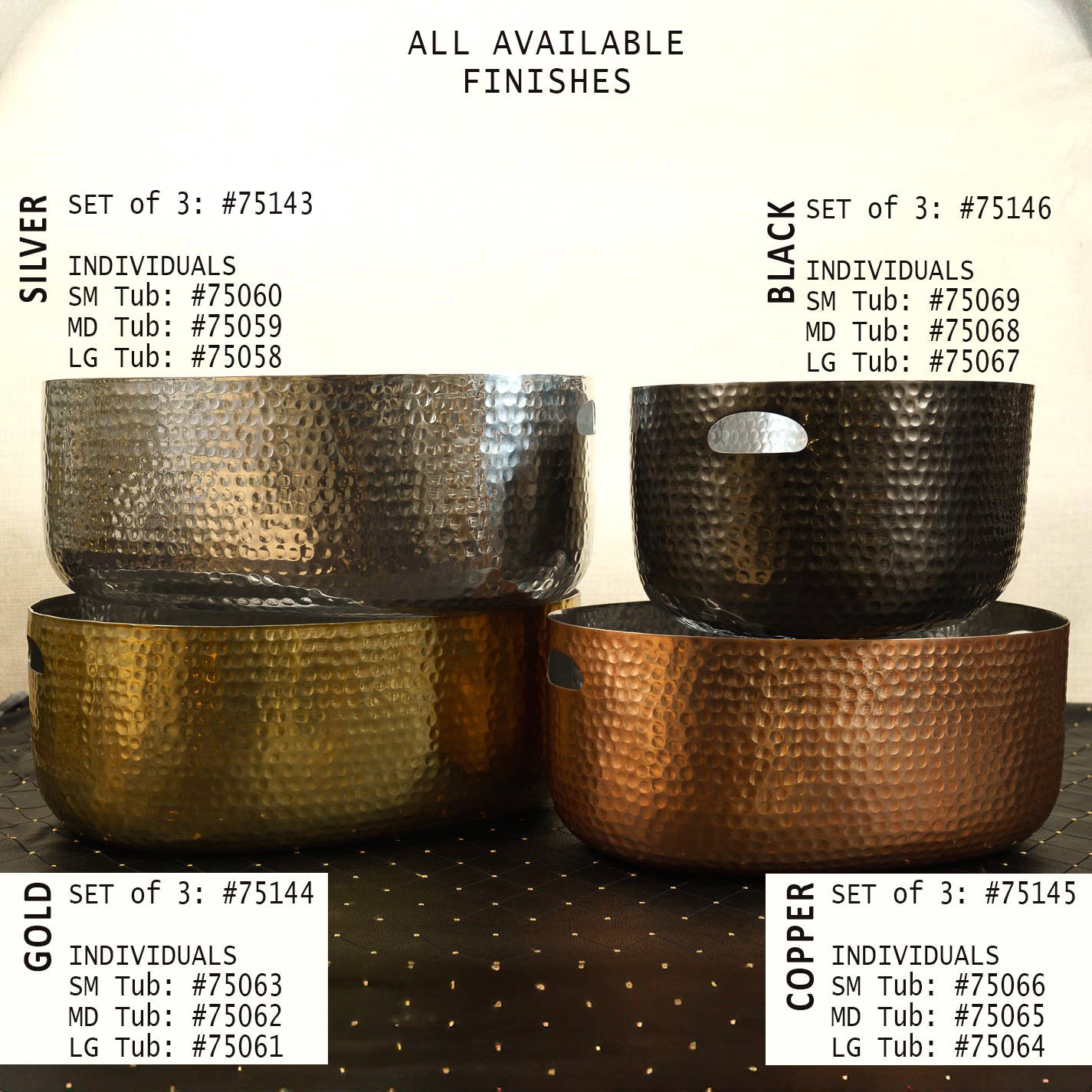 India Handicrafts Inc - Wholesale Ice Bucket - Hammered Gold Beverage Tub – Set of 38